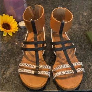 Coach back zipper ankle sandal size 6